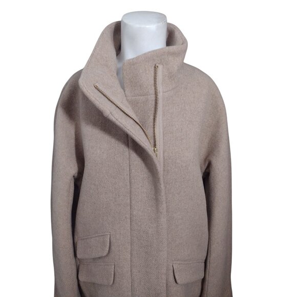 NWT J Crew Cocoon Wool Blend Coat By Nello Gori 8 Italian Stadium Cloth Tan - Picture 2 of 8